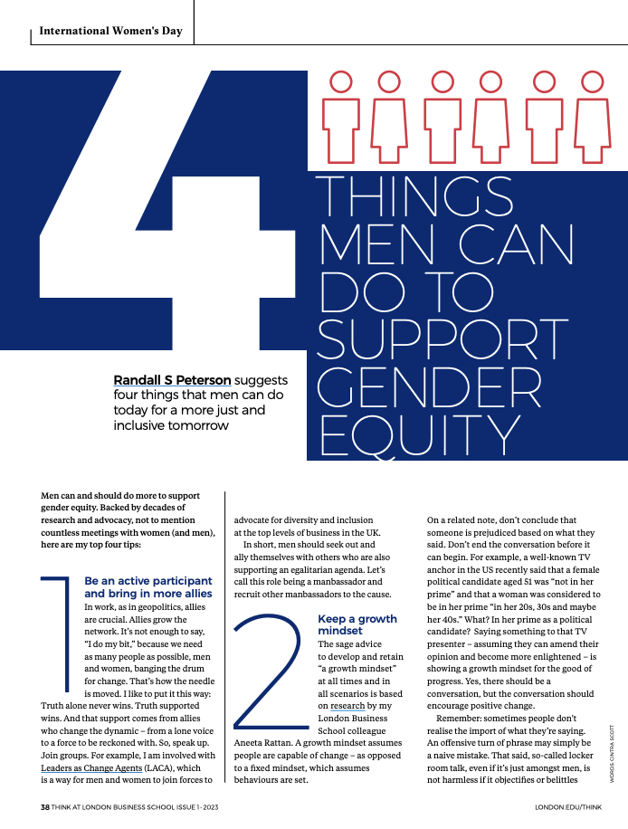 Four Things that Men can do to Support Gender Equity