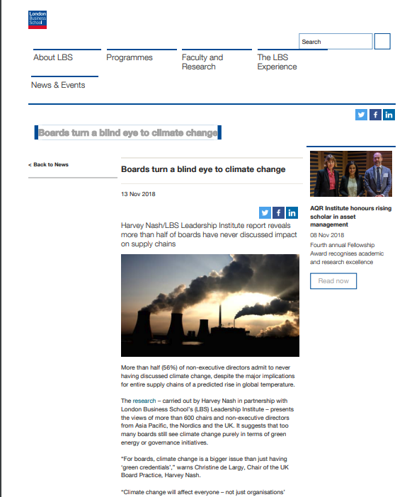 Boards turn a blind eye to Climate Change