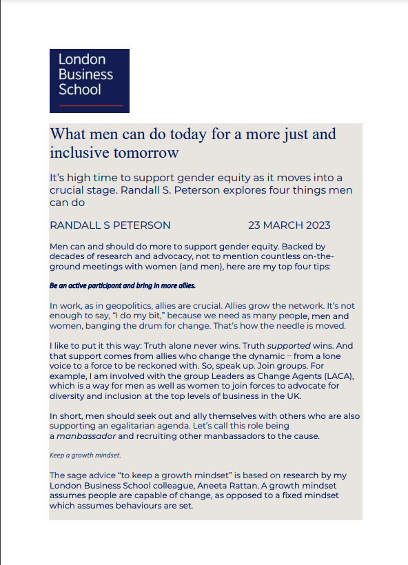 What Men can do Today for a more Just and Inclusive Tomorrow