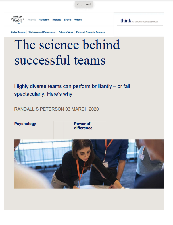 The Science behind Successful Teams
