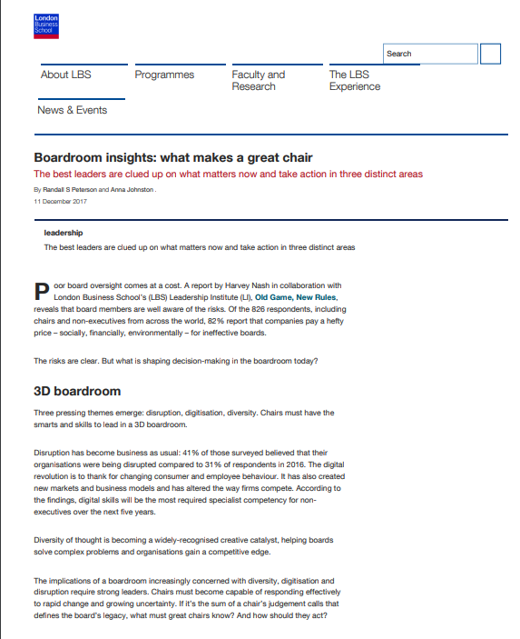 Boardroom Insights – What Makes a Great Chair