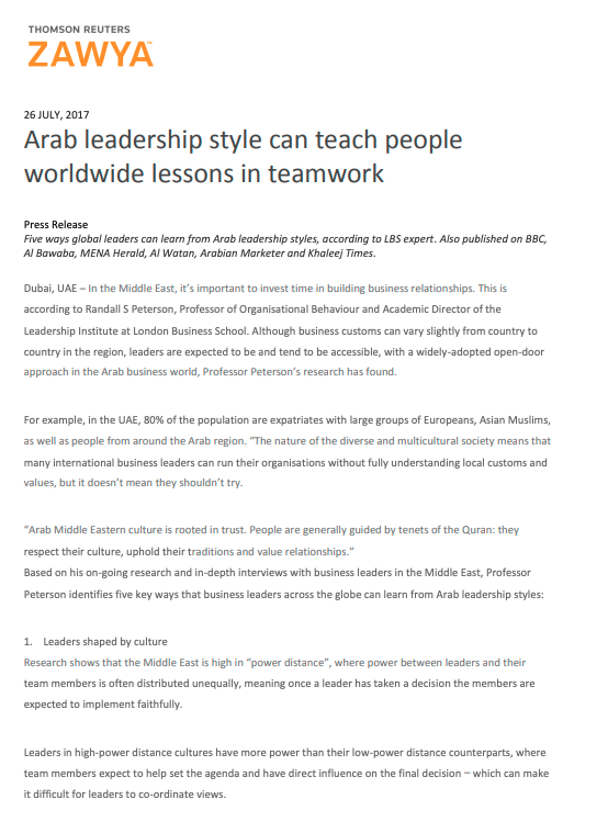 Zawya – Arab Leadership Styles