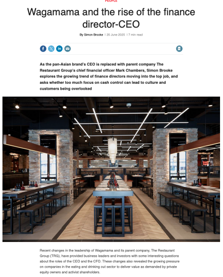 Wagamama and the rise of the finance director – CEO