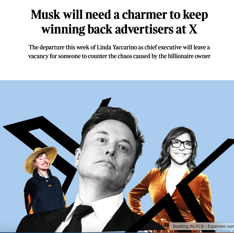 Musk will need a charmer to keep winning back advertisers at X